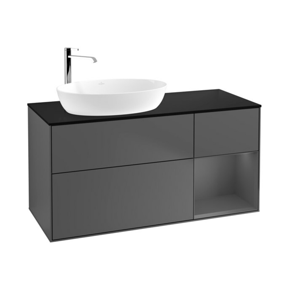 V&B Meuble sous-vasque Finion 120 cm, Pl b m, Rg A m Lac, Anthrac. m