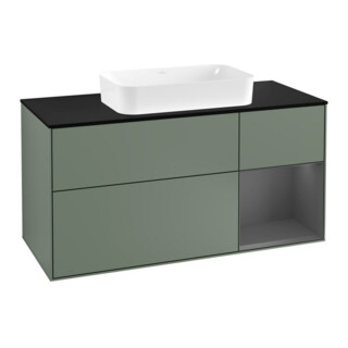 V&B Meuble sous-vasque Finion 120 cm, Pl b m, Rg r A m, Oli. m Lac