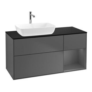 V&B Meuble sous-vasque Finion 120 cm, Pl blanc mat, Rg A mat laqué, Anthracite m
