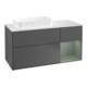 V&B Meuble sous-vasque Finion 120x60 cm, tiroir droite, olivier mat, anthracite mat-1