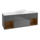 V&B Meuble sous-vasque Finion 160 cm, blanc mat, tiroir noyer verni, anthracite mat-1