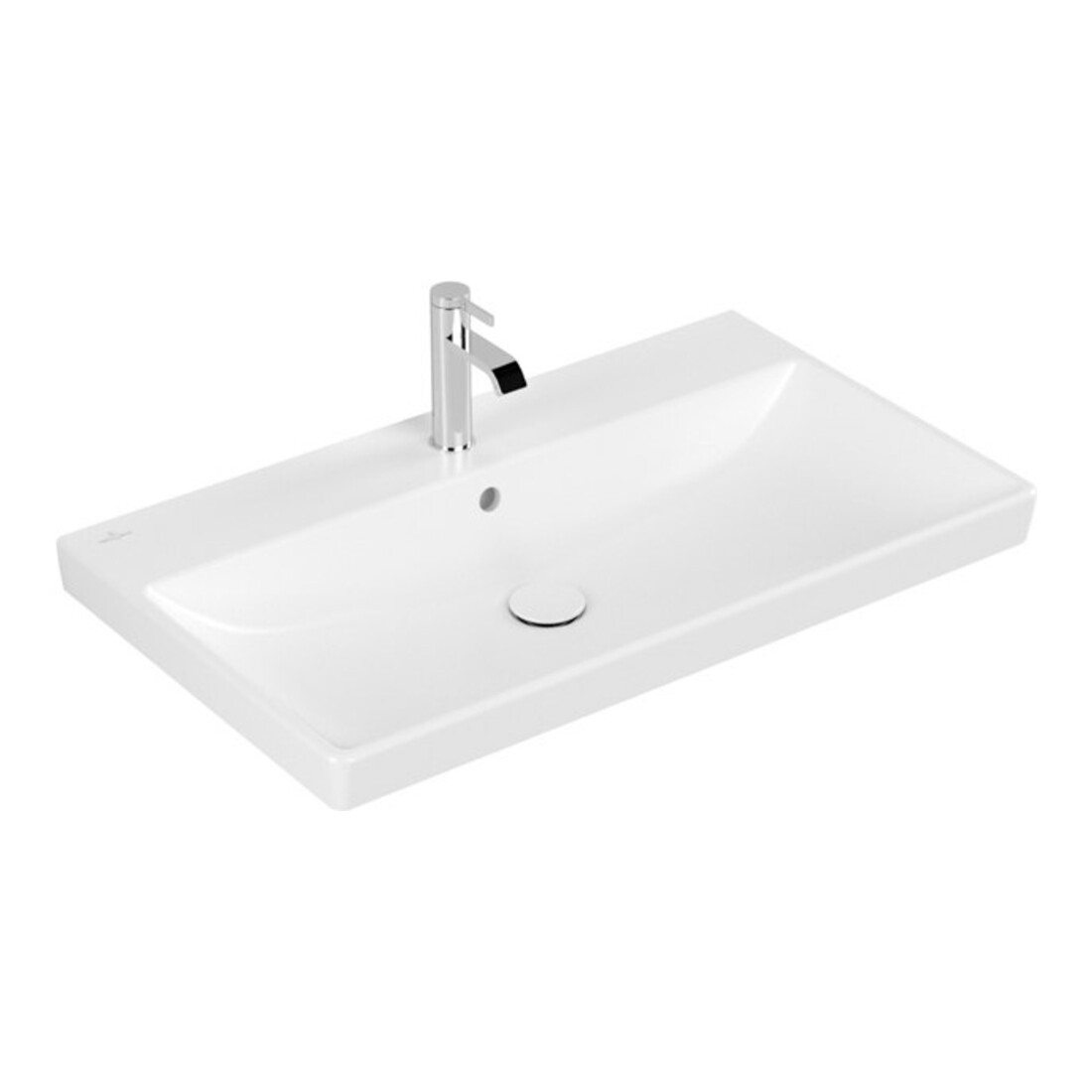 V&B Meuble vasque AVENTO 80x47, 1 mitigeur, avec trop-plein, blanc pierre C-plus