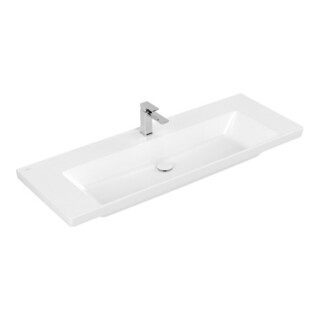 V&B Meuble vasque Subway 3.0 130x47cm, coin, avec 1 tiroir HL/o ÜL, blanc C-plus
