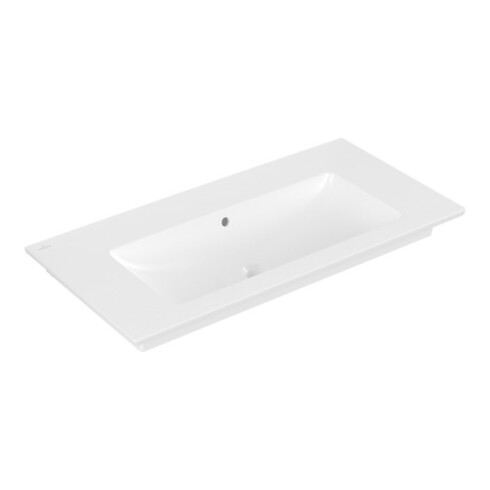 V&B Meuble vasque VENTICELLO 100x50 cm, sans trou robinet, avec trop-plein, blanc mat C-plus