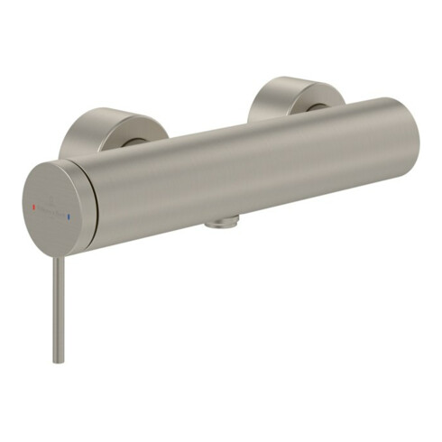 V&B Mitigeur de douche à levier Loop & Friends avec clapet anti-retour, acier brossé, bleu
