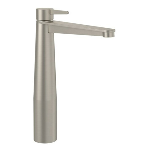 V&B Mitigeur lavabo monocommande Conum haut, avec vidage poussoir, inox brossé bleu