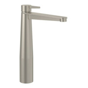 V&B Mitigeur lavabo monocommande Conum haut, avec vidage poussoir, inox brossé bleu
