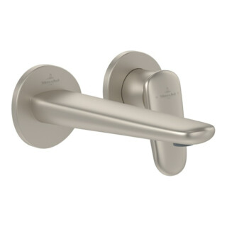 V&B Mitigeur monocommande 2 trous Antao, bec fixe, sans vidage, brossé nickel bleu