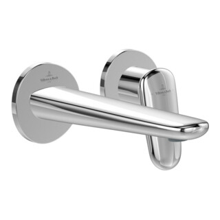 V&B Mitigeur monocommande 2 trous WTM Antao bec fixe, sans garniture, montage mural, chrome