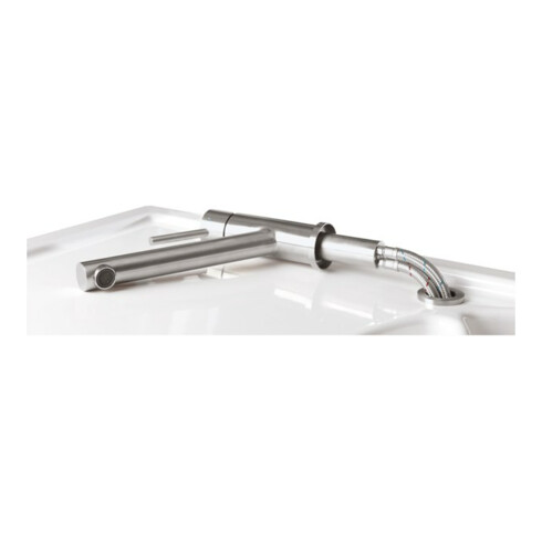 V&B Mitigeur monocommande d'évier Como Window 14,8 l/min, pivotant, acier inoxydable massif
