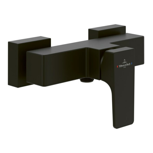 V&B Mitigeur monocommande douche Architectura Square avec clapet anti-retour, mural, noir mat