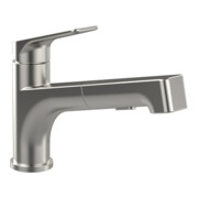 V&B Mitigeur monocommande pour évier Junis Shower, bec pivotant, régulateur de jet, acier inoxydable massif