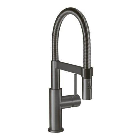 V&B Mitigeur monocommande Steel Expert Compact évier, anthracite, commutation jet/douchette