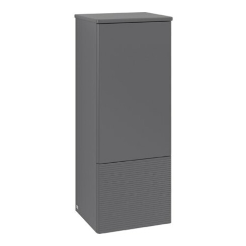 V&B Mittelschrank mit Frontstruktur, Anschlag li Antao 41,4x104x35,6cm, WBP Lac, Anthrac. m Lac