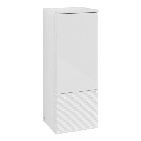 V&B Mittelschrank mit Frontstruktur, Anschlag li Antao 41,4x104x35,6cm, WBP Lac, glo wh. Lac