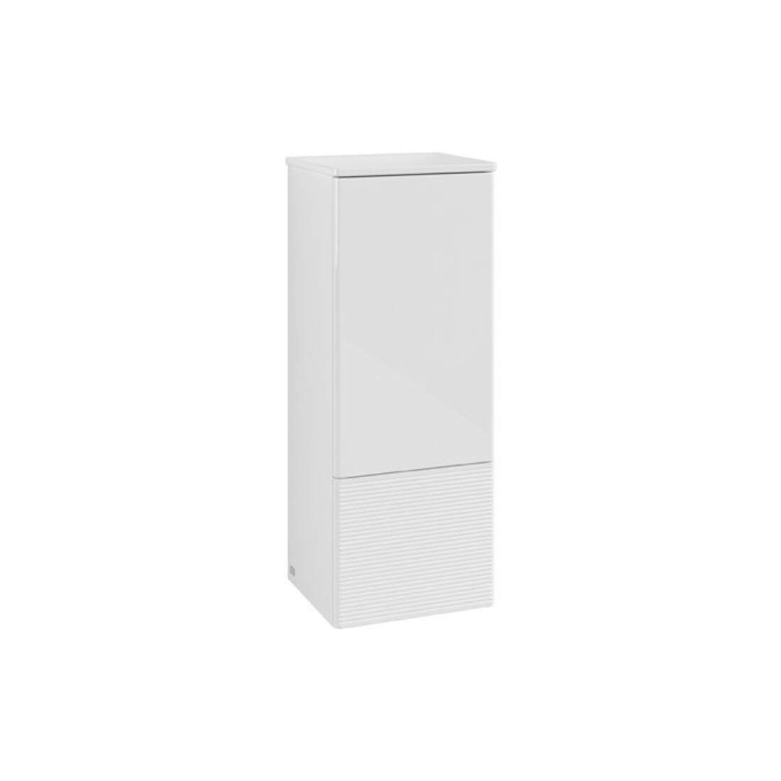 V&B Mittelschrank mit Frontstruktur, Anschlag li Antao 41,4x104x35,6cm, WBP Lac, glo wh. Lac