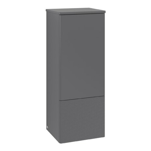 V&B Mittelschrank mit Frontstruktur, Anschlag re Antao 41,4x104x35,6cm, WBP Lac, Anthrac. m Lac