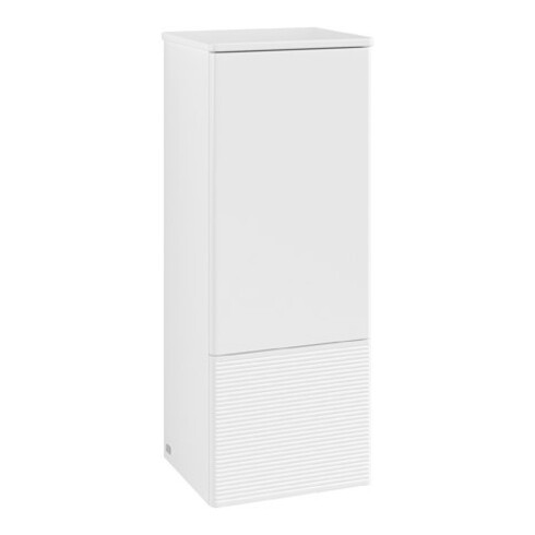 V&B Mittelschrank mit Frontstruktur, Anschlag re Antao 41,4x104x35,6cm, WBP Lac, wh. m Lac