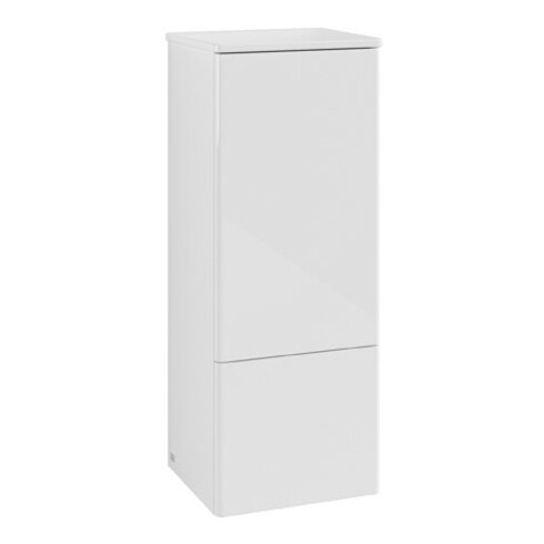 V&B Mittelschrank ohne Frontstruktur, Anschlag li Antao 41,4x104x35,6cm, WBP Lac, glo wh. Lac