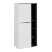 V&B Mittelschrank Subway 3.0 57,4x120x36,2cm, porte G/Gr AL g, blanc brillant