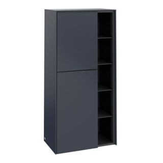 V&B Mittelschrank Subway 3.0 57,4x120x36,2cm, Porte Gauche/Gris, Bleu Marine