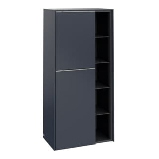 V&B Mittelschrank Subway 3.0 57,4x120x36,2cm, porte gauche/grise AL brillante, bleu marine