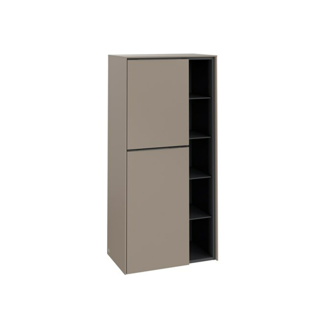 V&B Mittelschrank Subway 3.0 57,4x120x36,2cm, porte gauche/grise monochrome, taupe