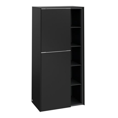 V&B Mittelschrank Subway 3.0 57,4x120x36,2cm, Sch L/Gr AL g, volc bla
