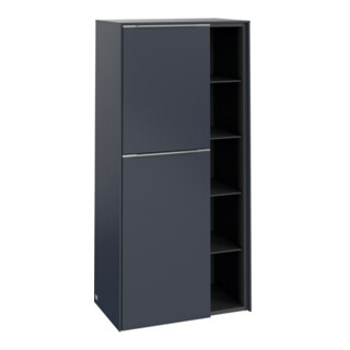 V&B Mittelschrank Subway 3.0 57,4x120x36,2cm, Sch L/Gr AL gl, Mar bl.
