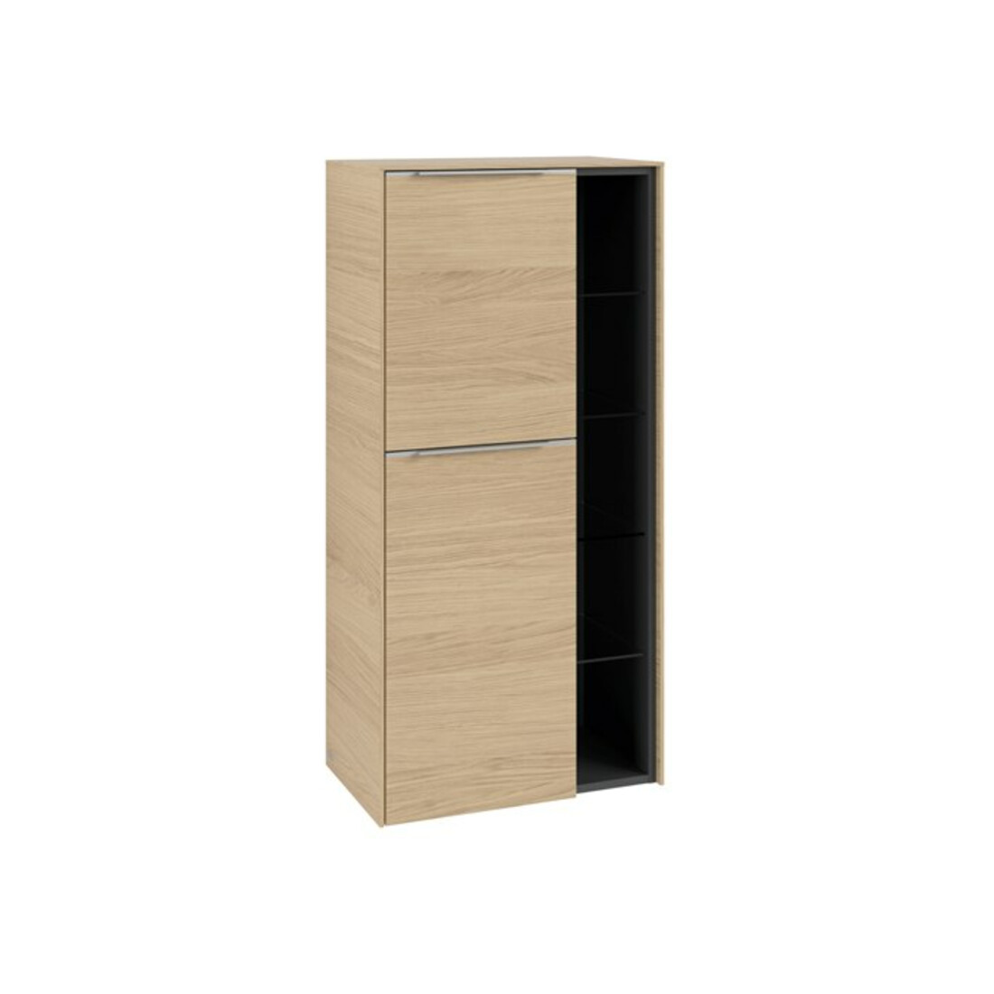 V&B Mittelschrank Subway 3.0 57,4x120x36,2cm, Sch L/Gr AL gl, Nord Oa