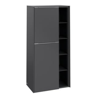 V&B Mittelschrank Subway 3.0 57,4x120x36,2cm, Sch L/Gr Alu gl, graph.