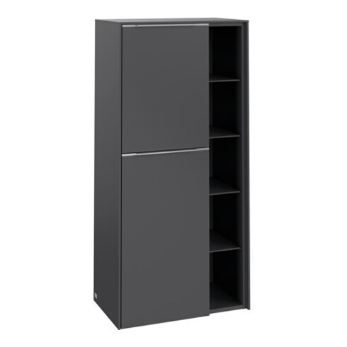V&B Mittelschrank Subway 3.0 57,4x120x36,2cm, Sch L/Gr Alu gl, graph.
