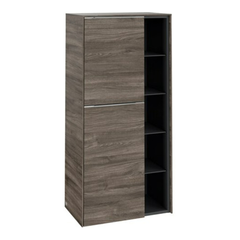 V&B Mittelschrank Subway 3.0 57,4x120x36,2cm, Sch L/Gr Alu gl, st. Oa