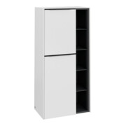 V&B Mittelschrank Subway 3.0 57,4x120x36,2cm, Sch L/Gr vo bla, P wh.