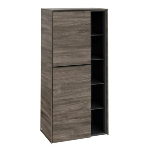 V&B Mittelschrank Subway 3.0 57,4x120x36,2cm, Sch L/Gr vo bla, st. Oa