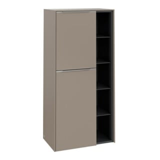 V&B Mittelschrank Subway 3.0 57,4x120x36,2cm, Sch L/Griff Alu gl, Tau