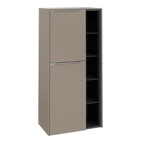 V&B Mittelschrank Subway 3.0 57,4x120x36,2cm, Sch L/Griff Alu gl, Tau