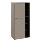 V&B Mittelschrank Subway 3.0 57,4x120x36,2cm, Sch L/Griff Alu gl, Tau