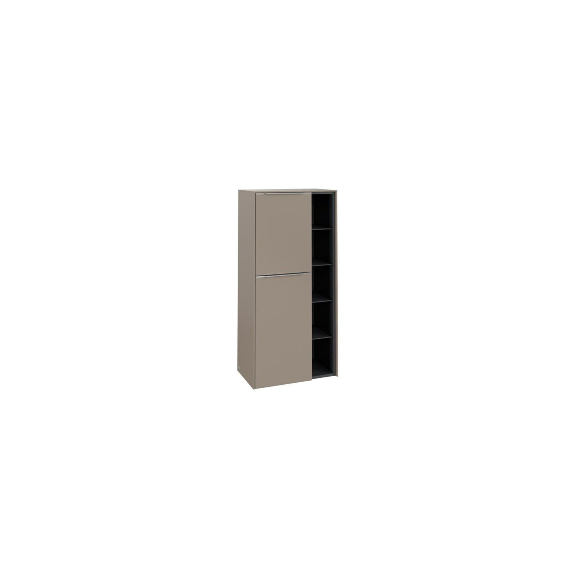 V&B Mittelschrank Subway 3.0 57,4x120x36,2cm, Sch L/Griff Alu gl, Tau ; Villeroy & Boch