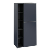 V&B Mittelschrank Subway 3.0 57,4x120x36,2cm, Sch R/Gr AL gl, Mar bl.