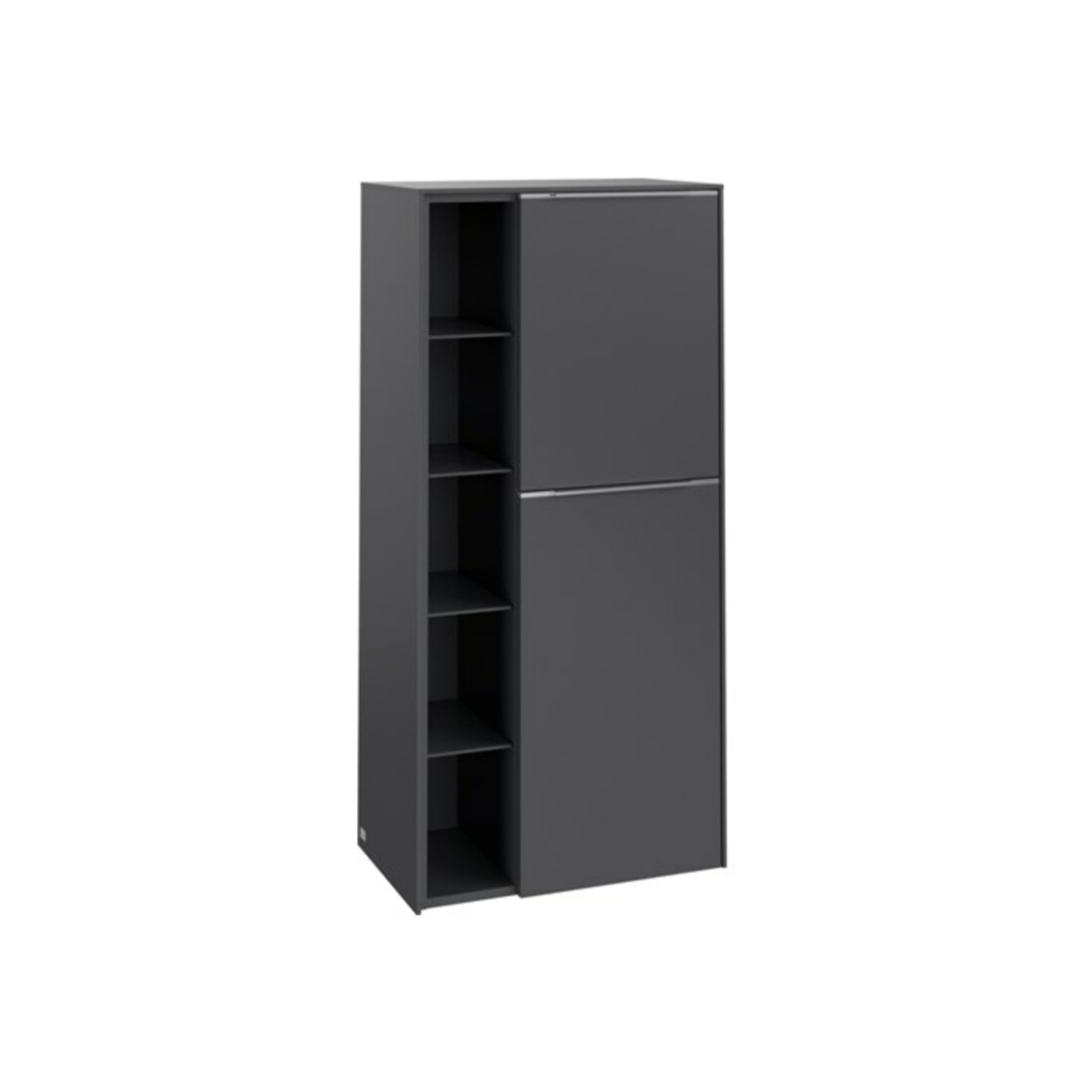 V&B Mittelschrank Subway 3.0 57,4x120x36,2cm, Sch R/Gr Alu gl, graph.