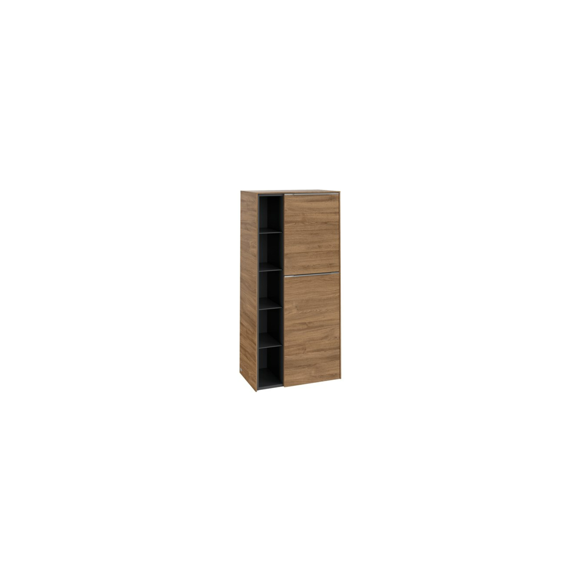 V&B Mittelschrank Subway 3.0 57,4x120x36,2cm, Sch R/Gr Alu gl, Kan Oa ; Villeroy & Boch
