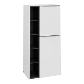 V&B Mittelschrank Subway 3.0 57,4x120x36,2cm, Sch R/Gr Alu gl, P wh.