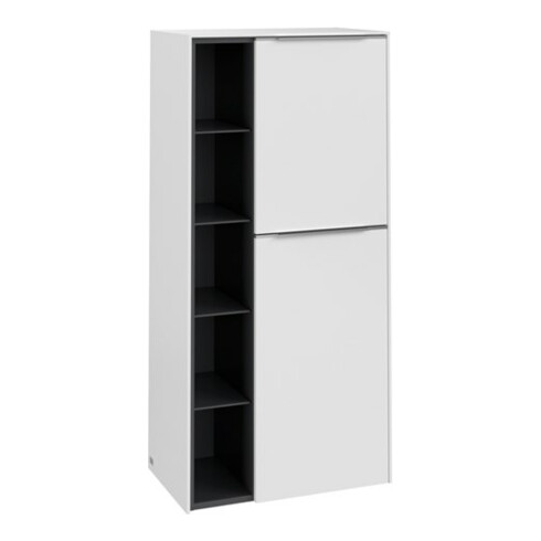 V&B Mittelschrank Subway 3.0 57,4x120x36,2cm, Sch R/Gr Alu gl, P wh.