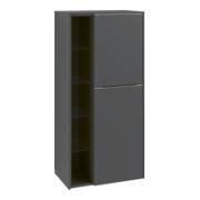 V&B Mittelschrank Subway 3.0 57,4x120x36,2cm, Sch R/Gr Alu gl, wine r