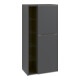 V&B Mittelschrank Subway 3.0 57,4x120x36,2cm, Sch R/Gr vo bla, wh. Oa-1