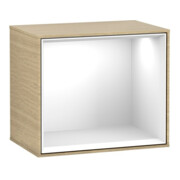 V&B Modul d'étagère Finion 41,8x35,6x27cm, étagère glo blanche, placage chêne