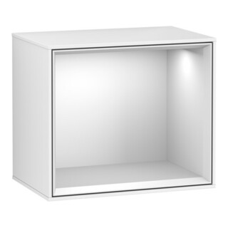 V&B Module d'étagère Éclairage mural Finion 41,8x35,6x27cm, étagère bl. mat, écl. bl. laqué
