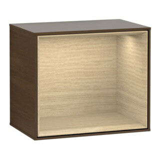 V&B Module d'étagère Éclairage mural Finion 41,8x35,6x27cm, placage noyer