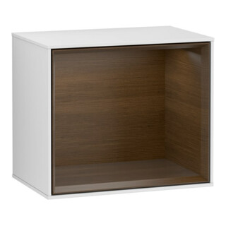 V&B Module d'étagère Finion 41,8x35,6x27cm, chêne sauvage verni, blanc mat Lac